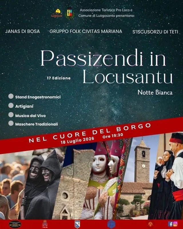 Locandina Passizzendi in Locusantu 17ª Edizione 2026 a Luogosanto (Gallura nord-est sardegna)