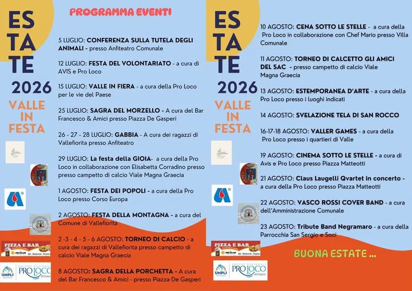 Locandina Sagra della Porchetta 2026 a Vallefiorita (Catanzaro)