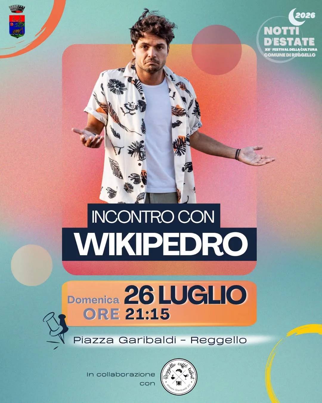 Locandina Incontro con Wikipedro — XII Festival della Cultura 2026 a Reggello (Firenze)