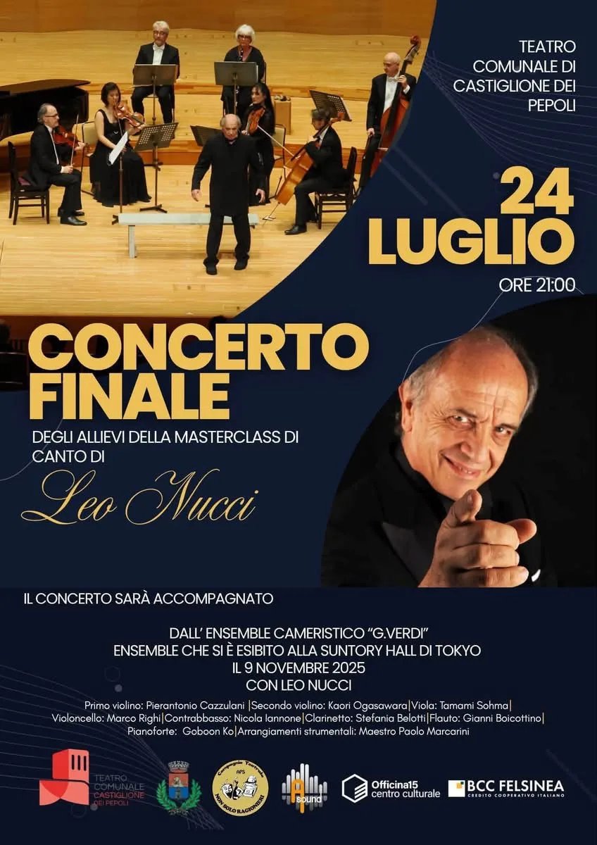 Locandina Concerto finale Masterclass di canto 2026 a Castiglione dei Pepoli (Bologna)