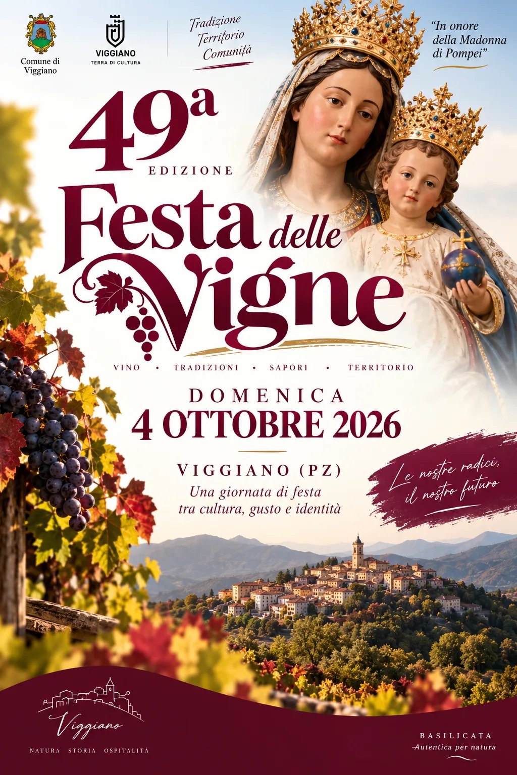 Locandina 49ª Festa delle Vigne 2026 a Viggiano (Potenza)