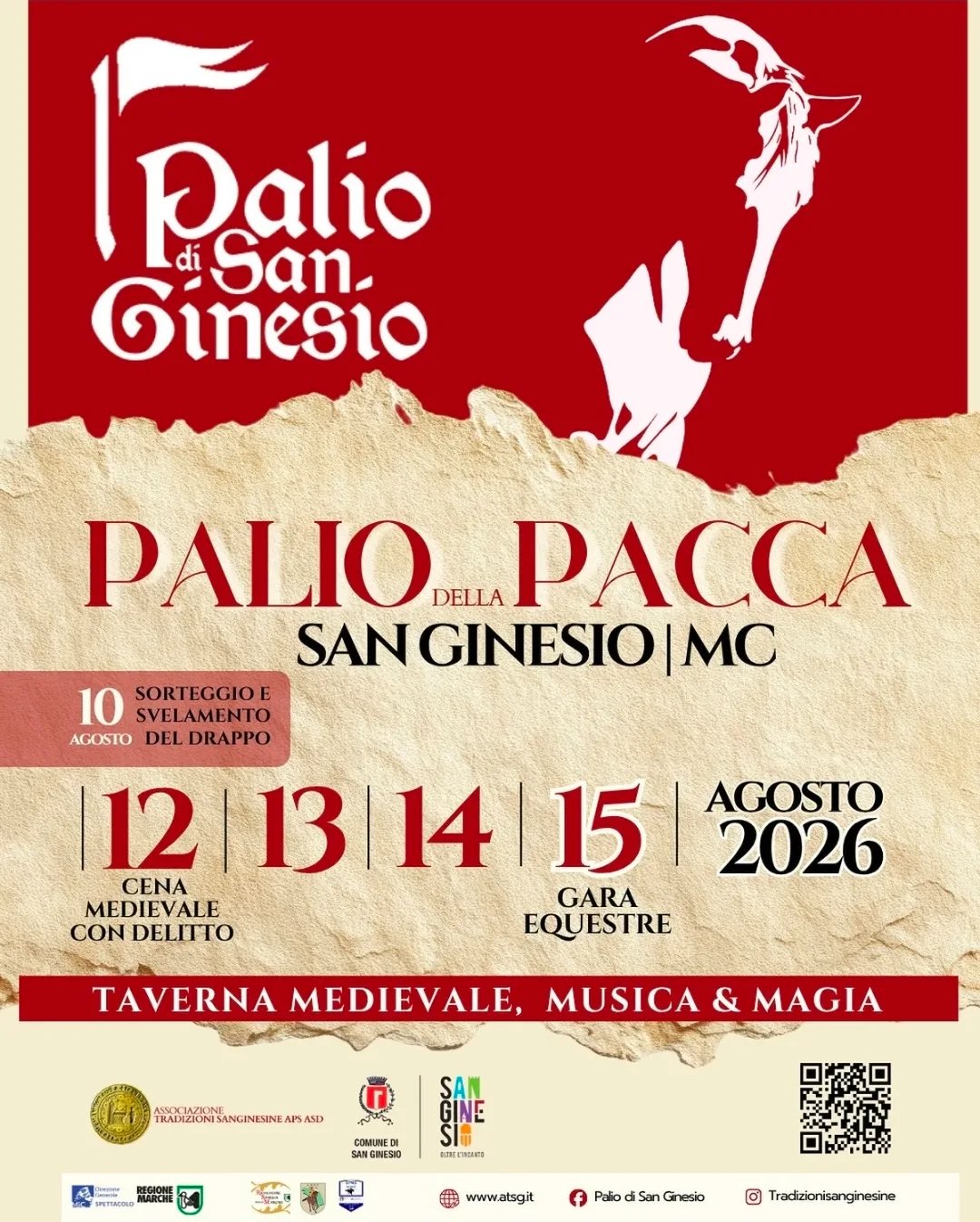 Locandina Palio della Pacca San Ginesio 2026 a San Ginesio (Macerata)