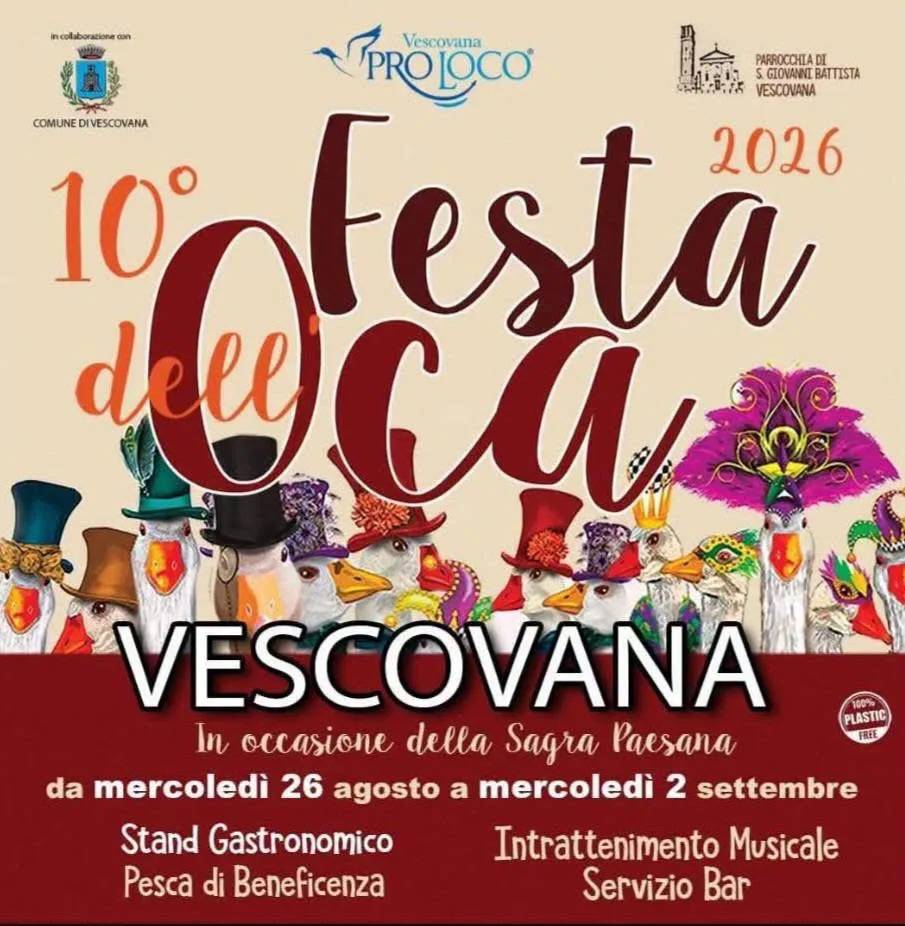 Locandina 10ª Festa dell’Oca 2026 a Vescovana (Padova)