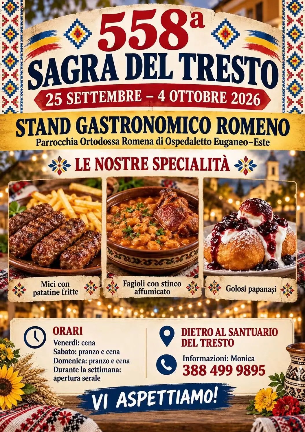 Locandina 558ª Sagra del Tresto 2026 a Ospedaletto Euganeo (Padova)