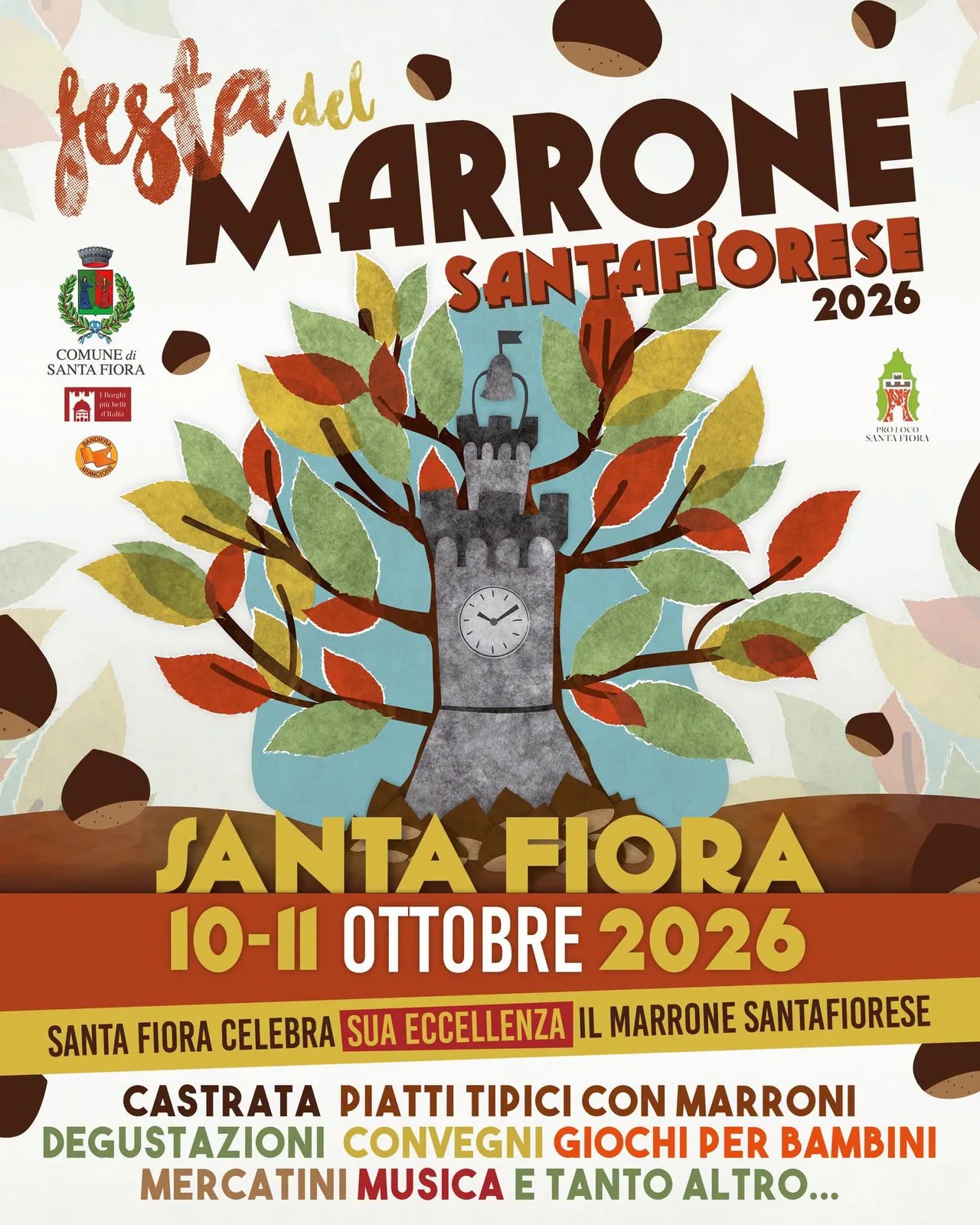 Locandina Festa del Marrone Santafiorese 2026 a Santa Fiora (Grosseto)