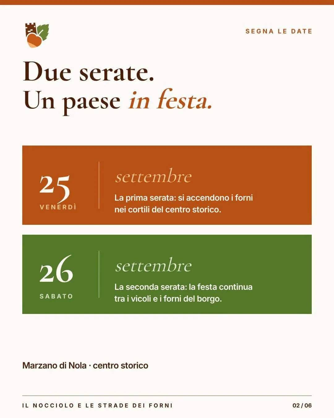 Locandina Il Nocciolo e le Strade dei Forni 2026 a Marzano di Nola (Avellino)