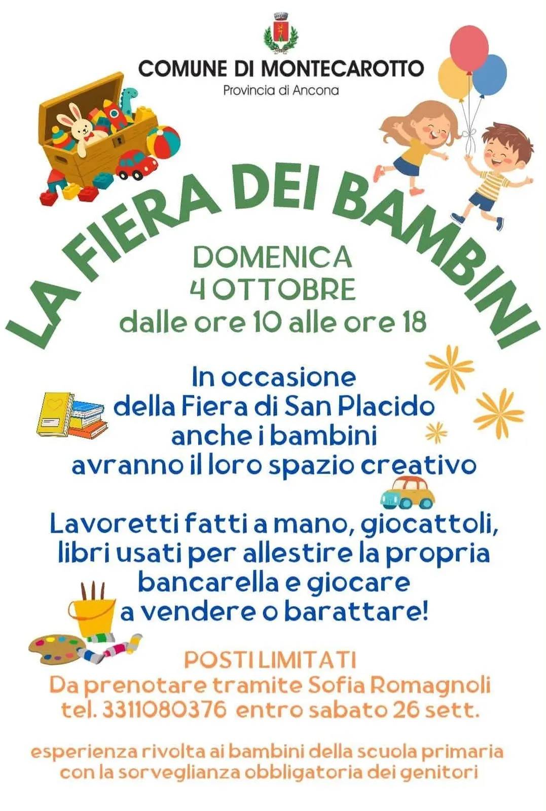 Locandina La Fiera dei Bambini 2026 a Montecarotto (Ancona)