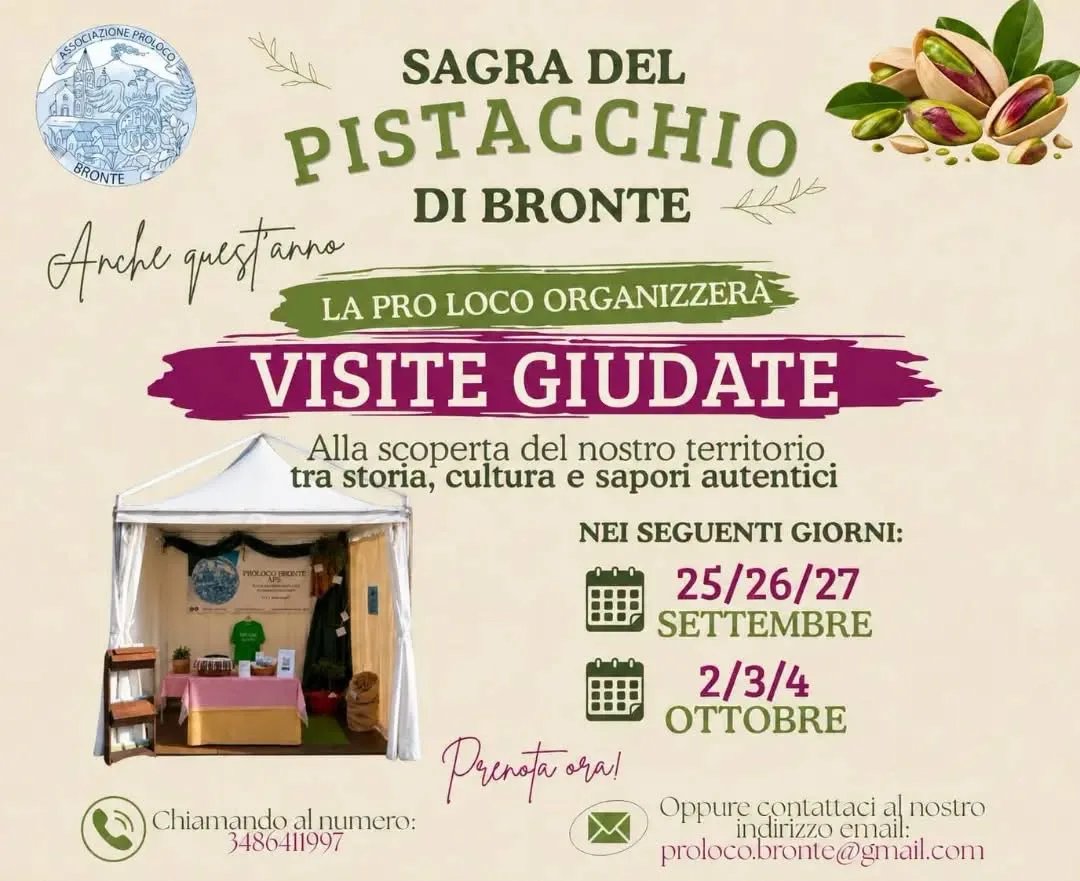 Locandina calendario eventi autunno 2026 a Bronte (Catania)