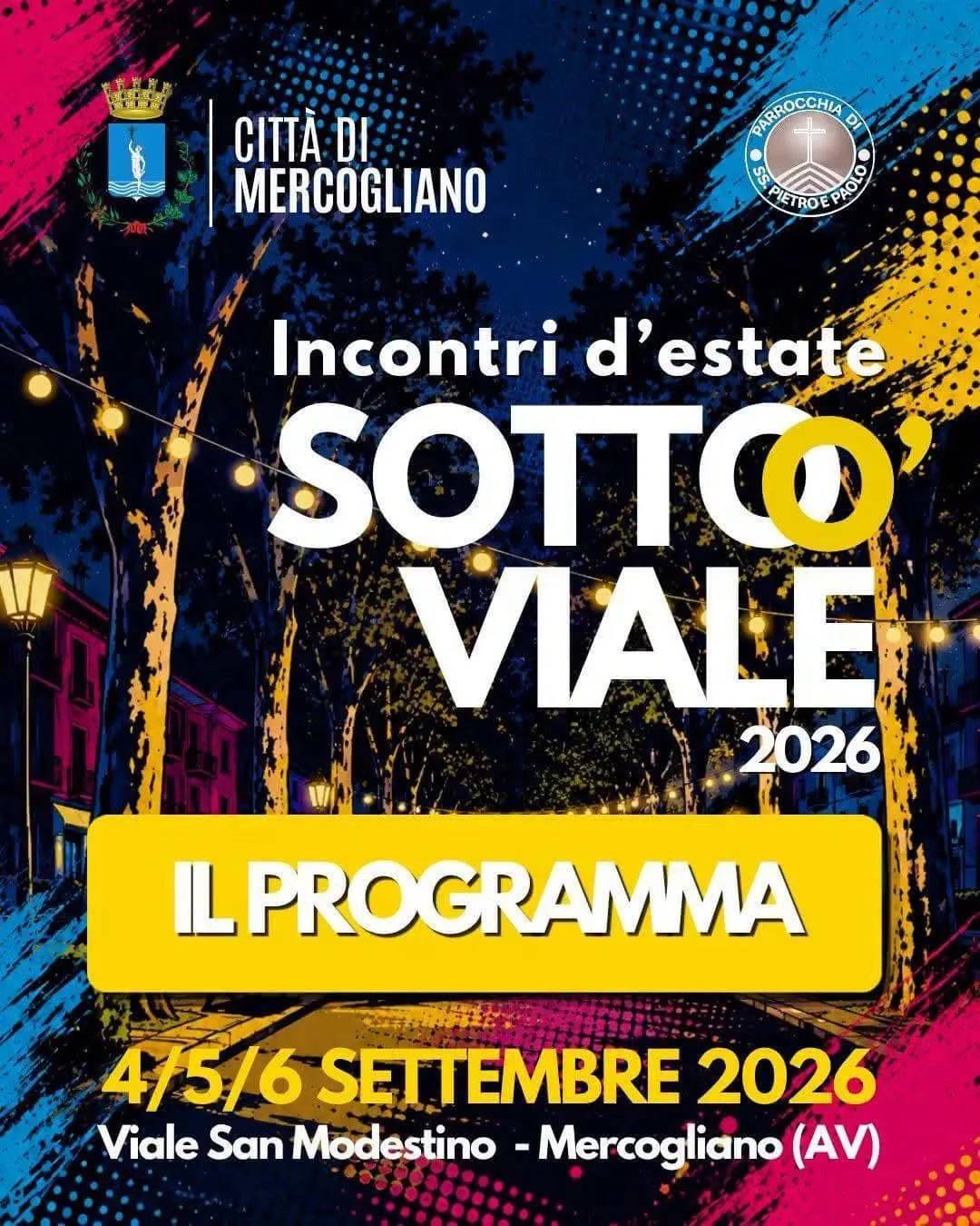 Locandina Incontri d'estate Sotto Viale 2026 a Mercogliano (Avellino)