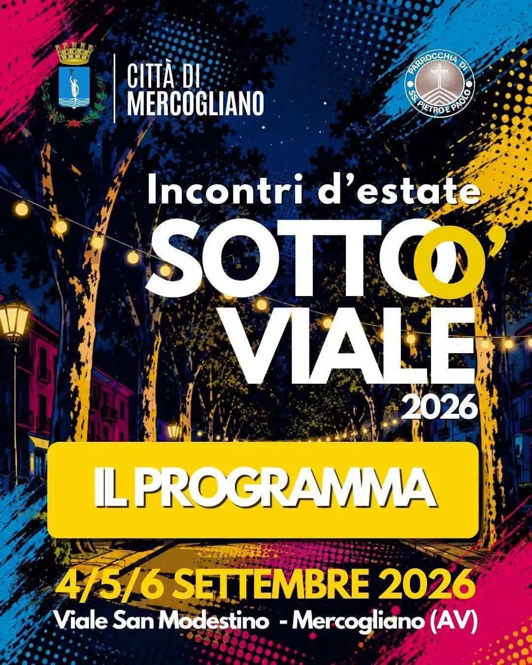 Locandina Incontri d'estate Sotto Viale 2026 a Mercogliano (Avellino)