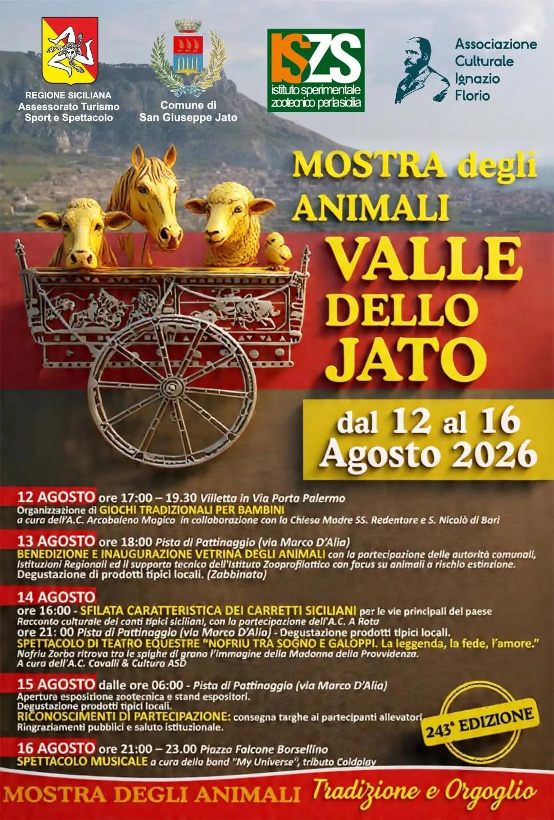 Locandina Esposizione zootecnica e stand espositori 2026 a San Giuseppe Jato (Palermo)