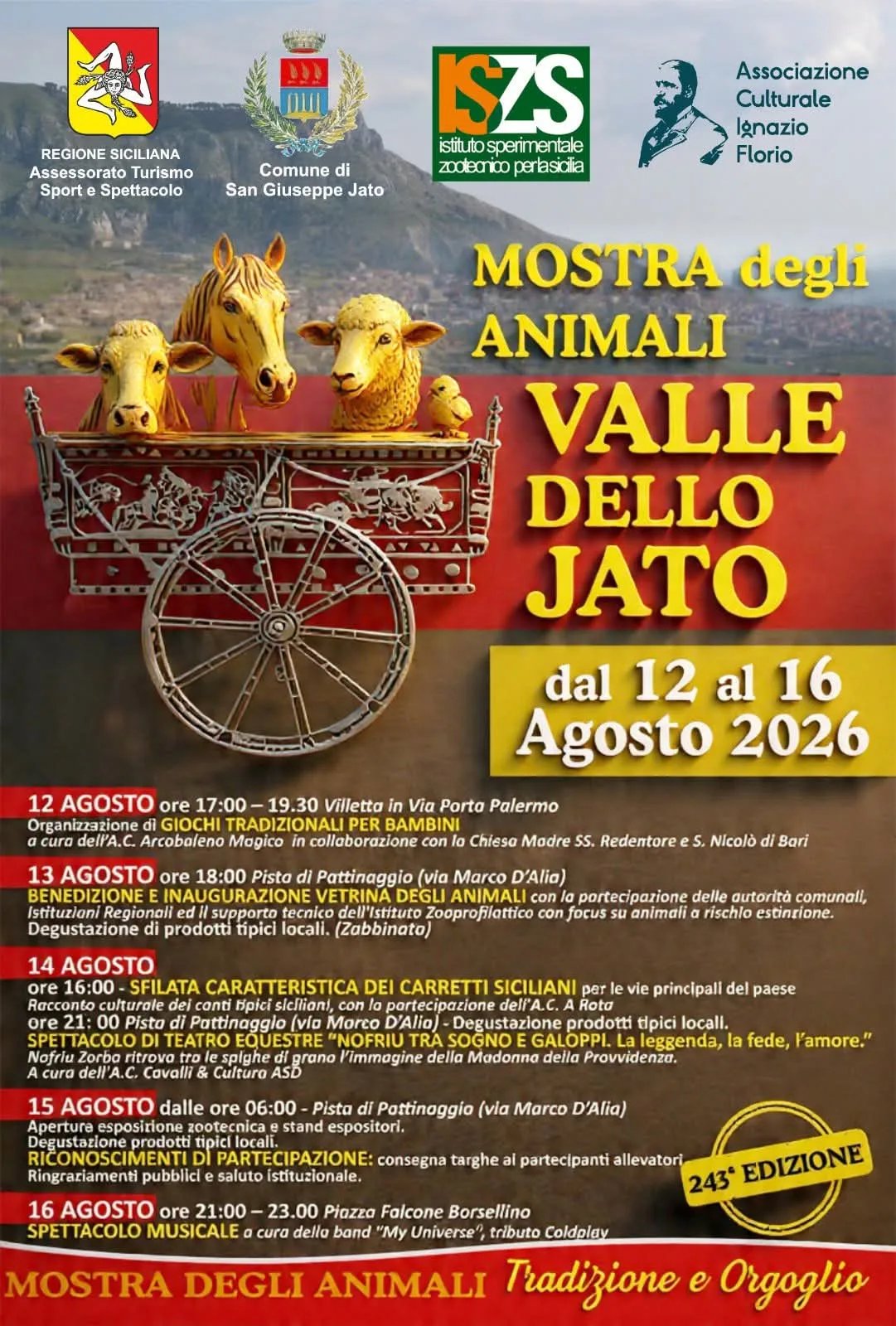 Locandina Esposizione zootecnica e stand espositori 2026 a San Giuseppe Jato (Palermo)