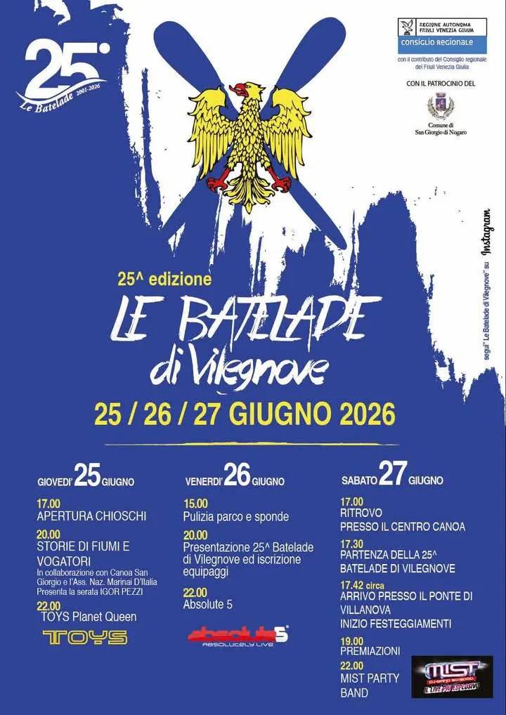 Locandina 25ª Le Batelade di Vilegnove 2026 a San Giorgio di Nogaro (Udine)