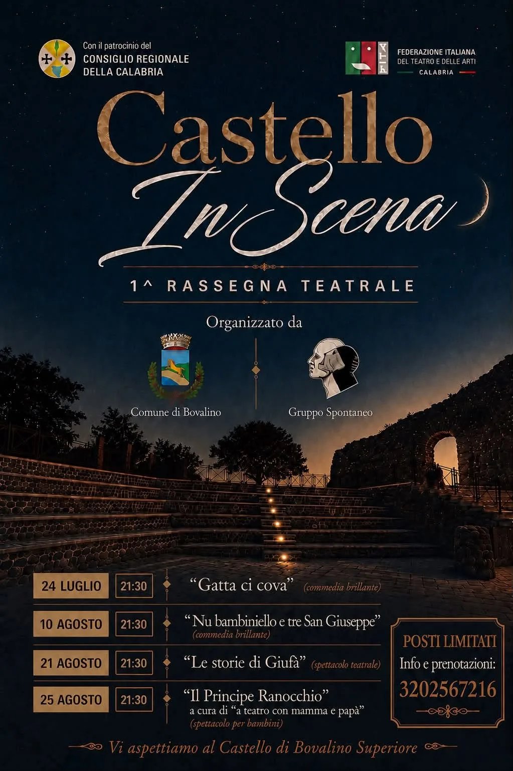 Locandina Il Principe Ranocchio — Castello in Scena 2026 a Bovalino (Reggio calabria)