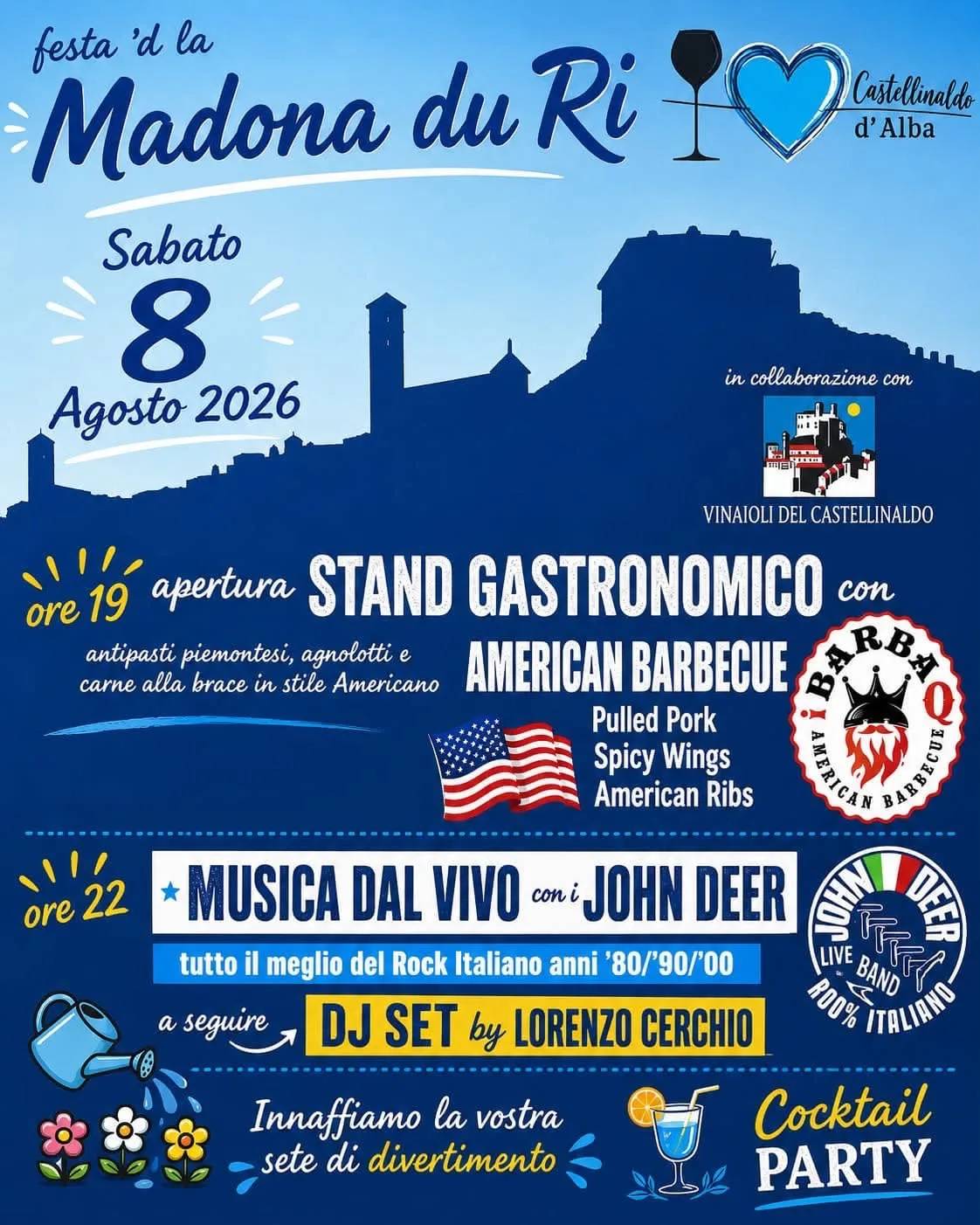 Locandina Festa 'd la Madona du Ri 2026 a Castellinaldo d'Alba (Cuneo)