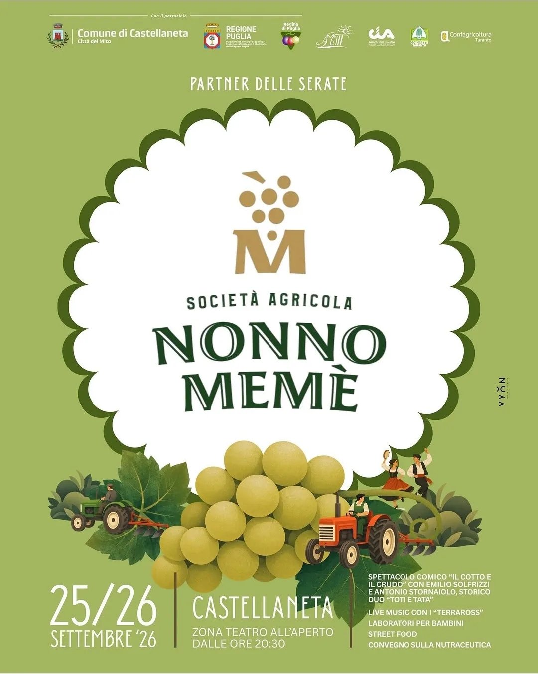 Locandina Società Agricola Nonno Memè 2026 a Castellaneta (Taranto)