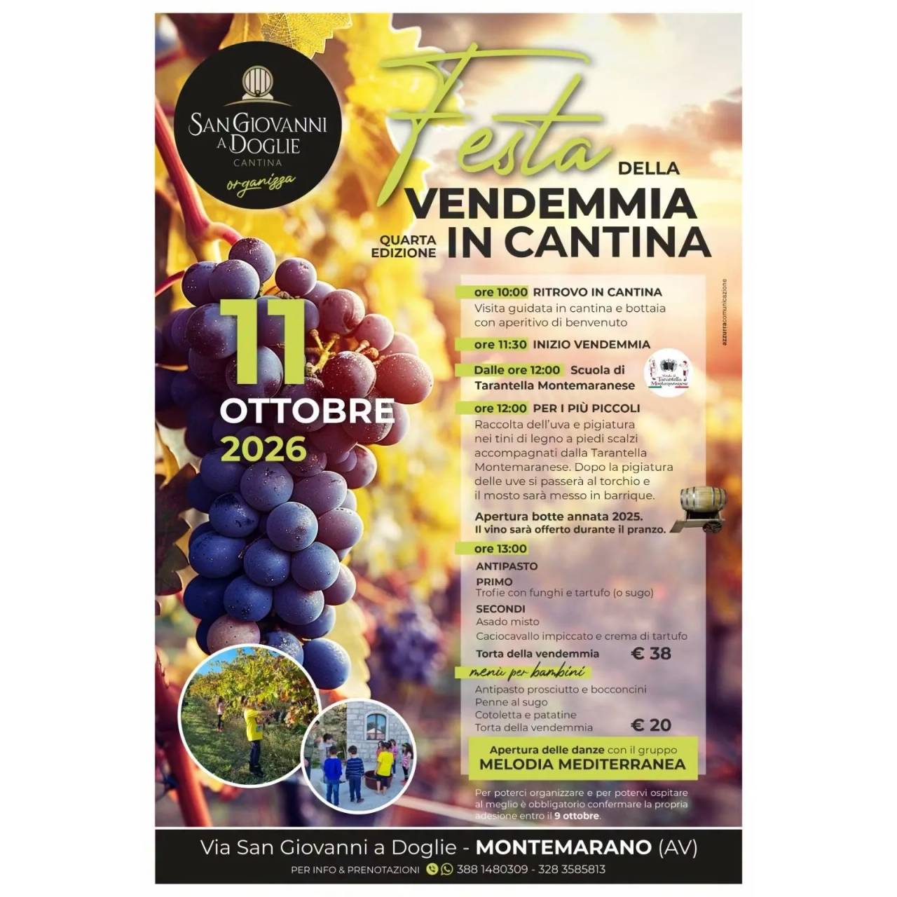 Locandina 4ª Festa della Vendemmia in Cantina 2026 a Montemarano (Avellino)