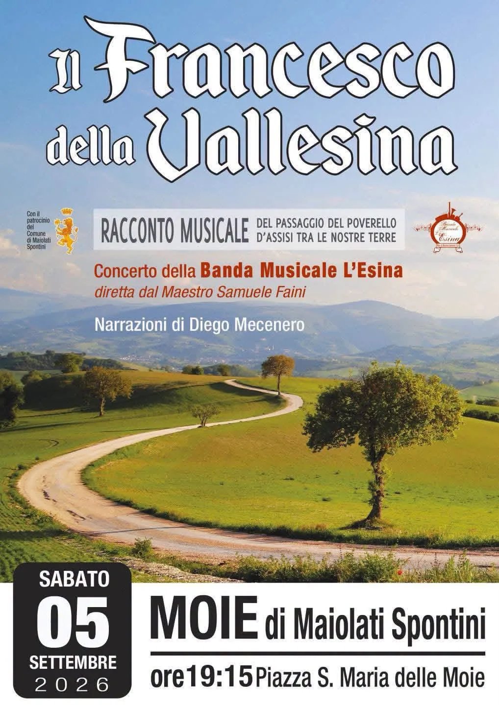 Locandina Il Francesco della Vallesina 2026 a Maiolati Spontini (Ancona)