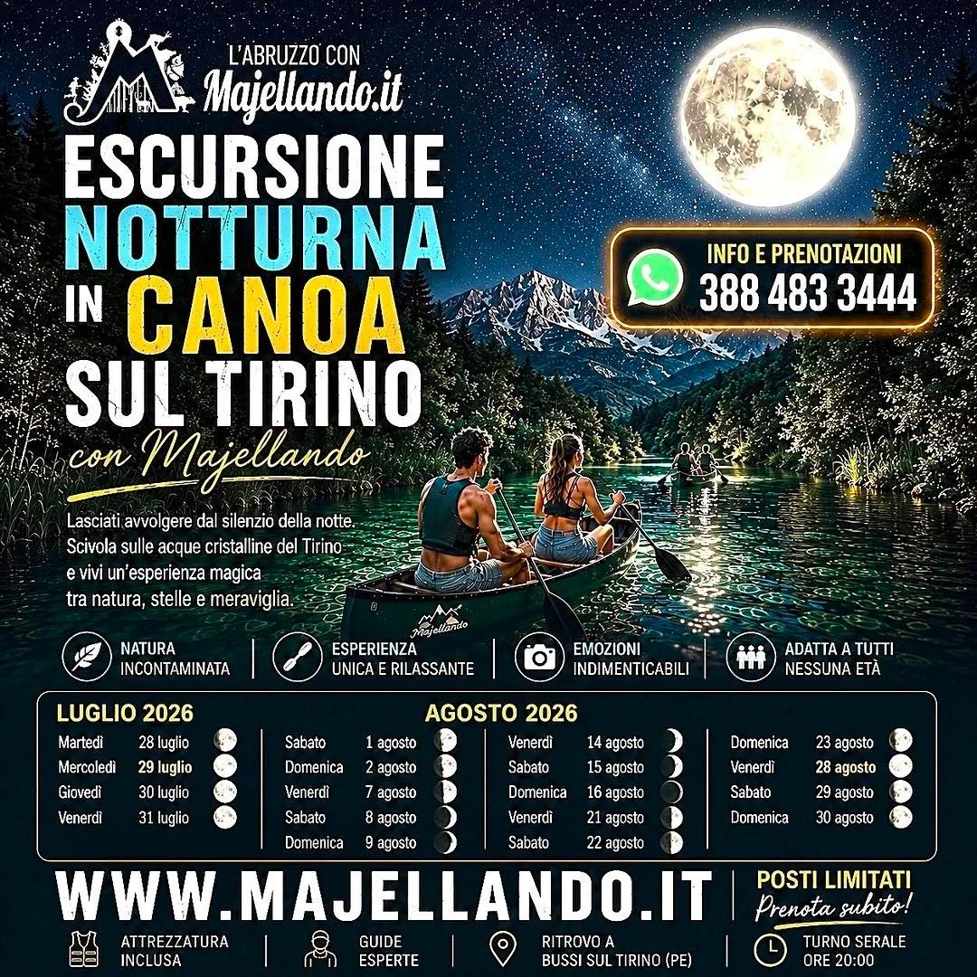 Escursione notturna in canoa sul Tirino — Bussi sul Tirino