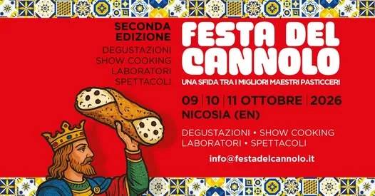 Locandina 2ª Festa del Cannolo 2026 a Nicosia (Enna)