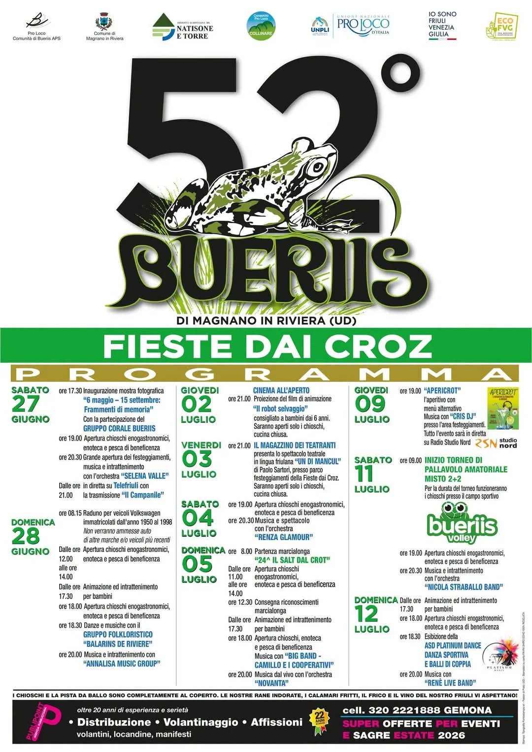 Locandina 52ª Bueriis di Magnano in Riviera 2026 a Magnano in Riviera (Udine)