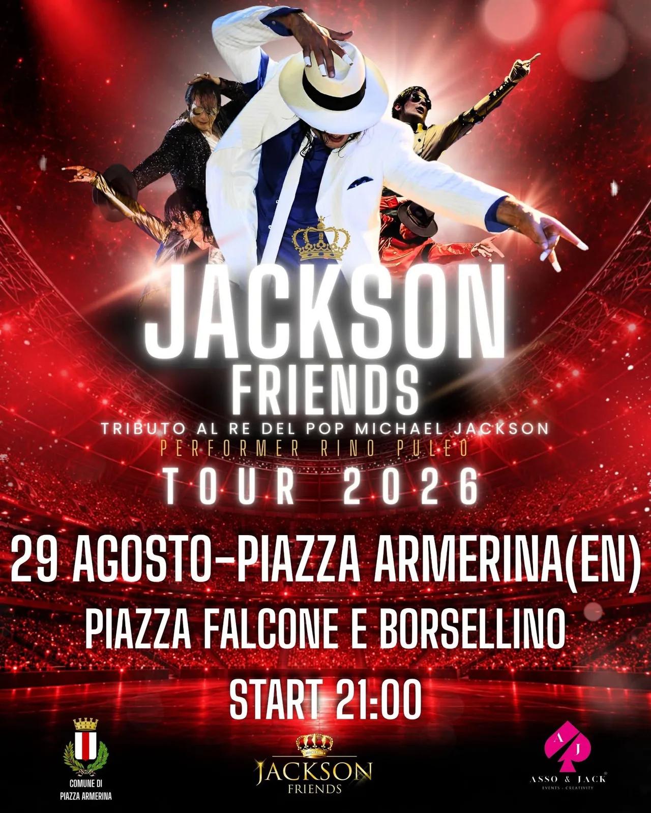 Locandina Jackson Friends Tributo 2026 a Piazza Armerina (Enna)