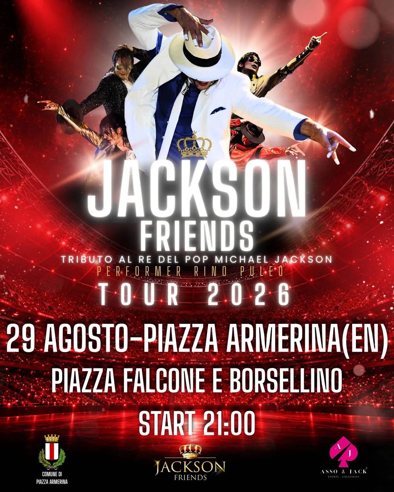Locandina Jackson Friends Tributo 2026 a Piazza Armerina (Enna)