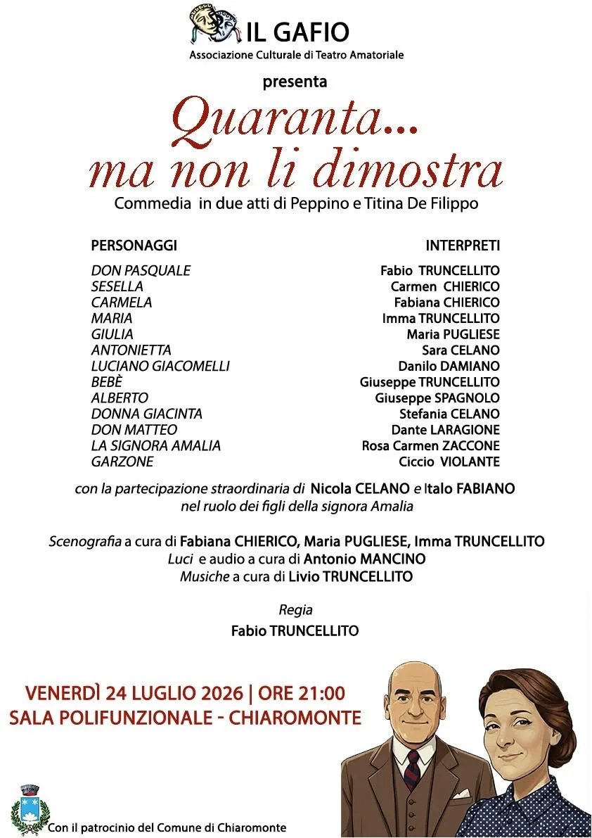 Locandina Quaranta... ma non li dimostra 2026 a Chiaromonte (Potenza)