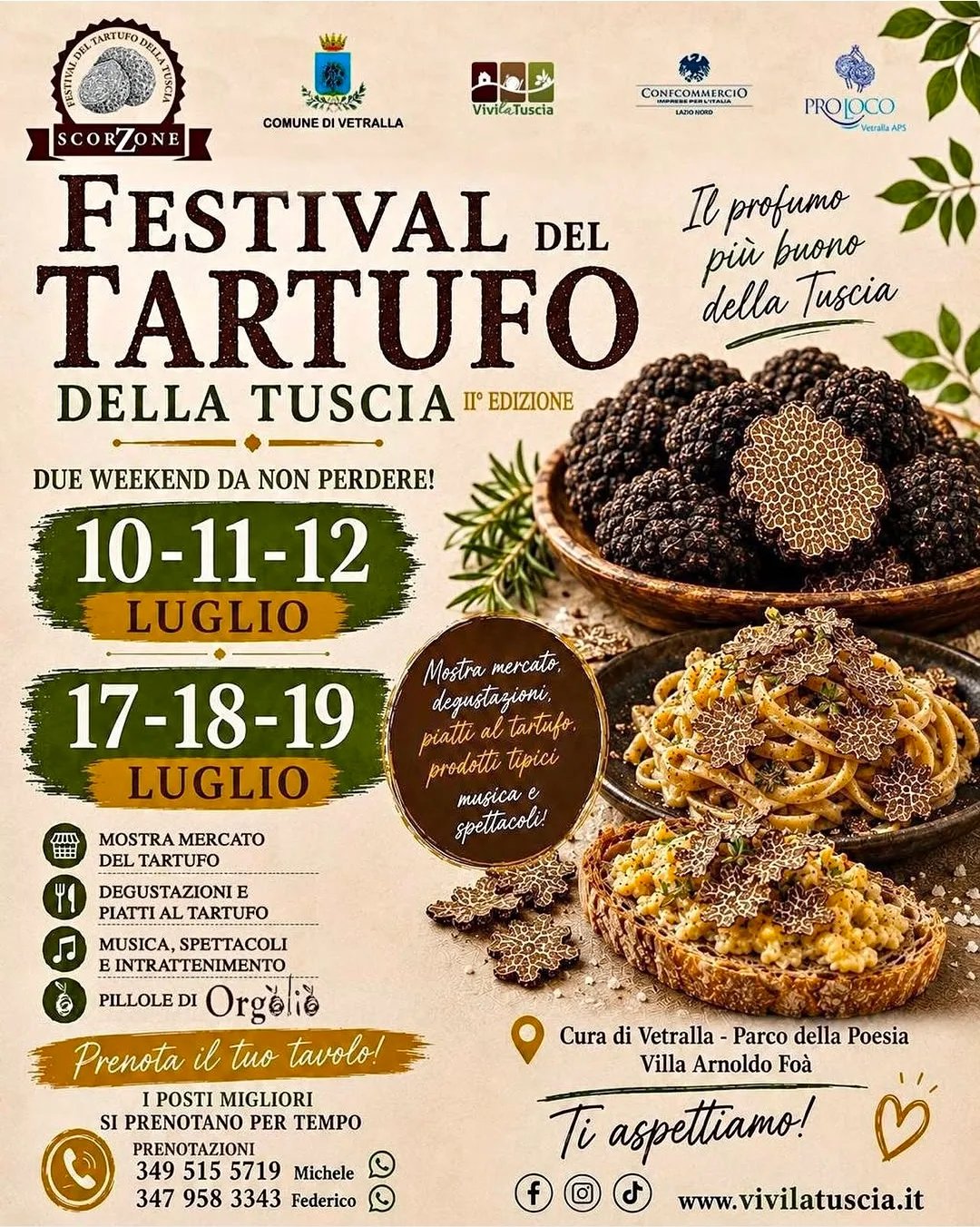 Locandina Festival del Tartufo della Tuscia II Edizione 2026 a Vetralla (Viterbo)