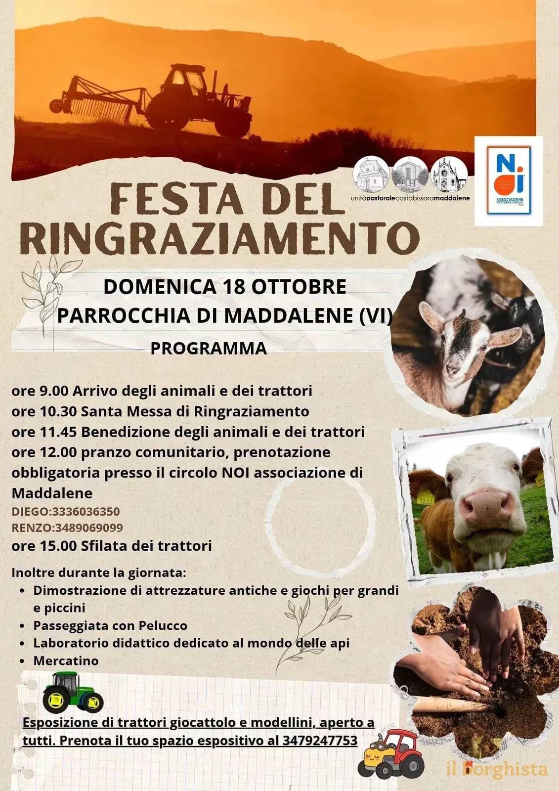 Locandina Festa del Ringraziamento 2026 a Maddalene (Vicenza)
