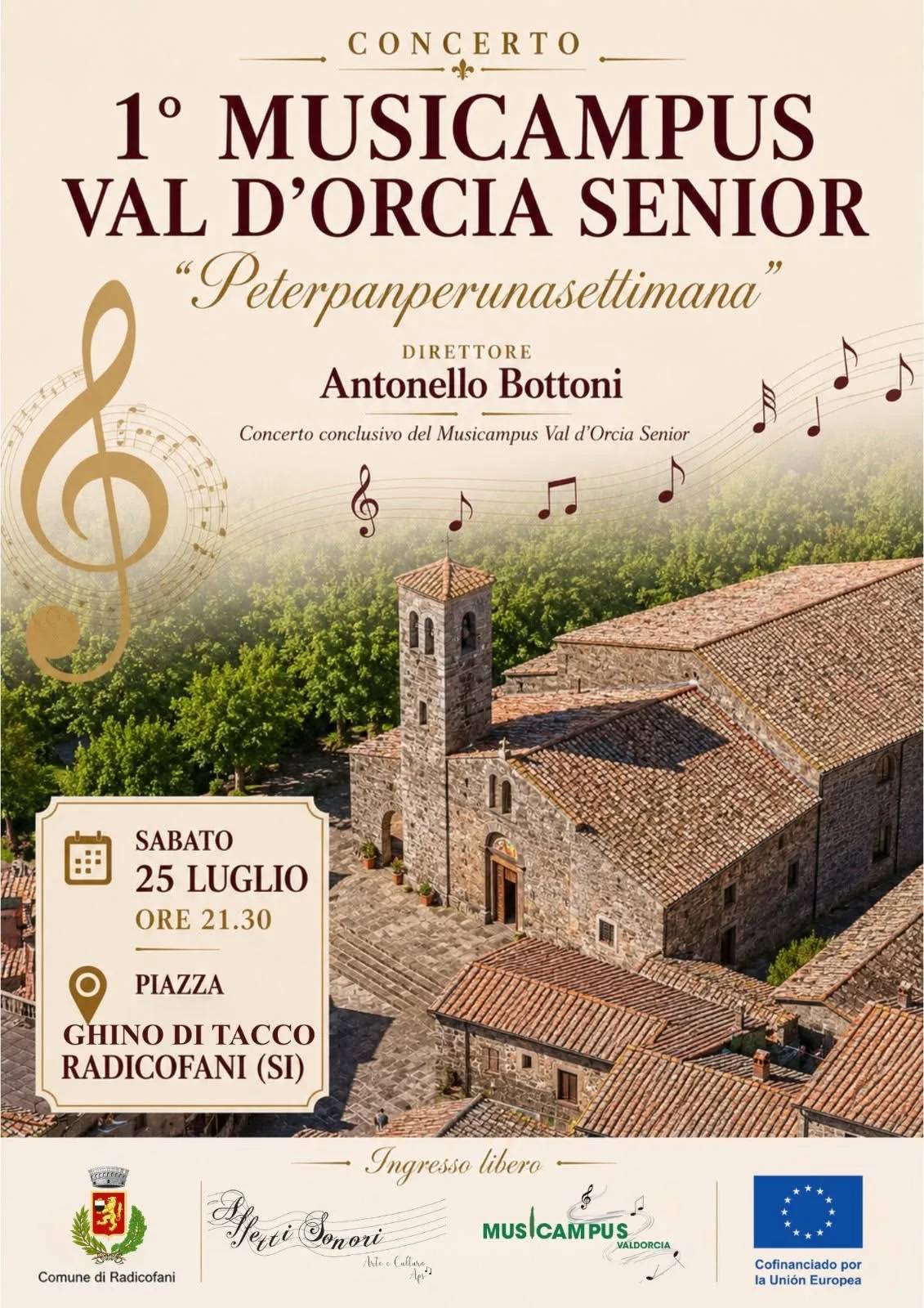 Locandina 1° Musicampus Val d'Orcia Senior 2026 a Radicofani (Siena)