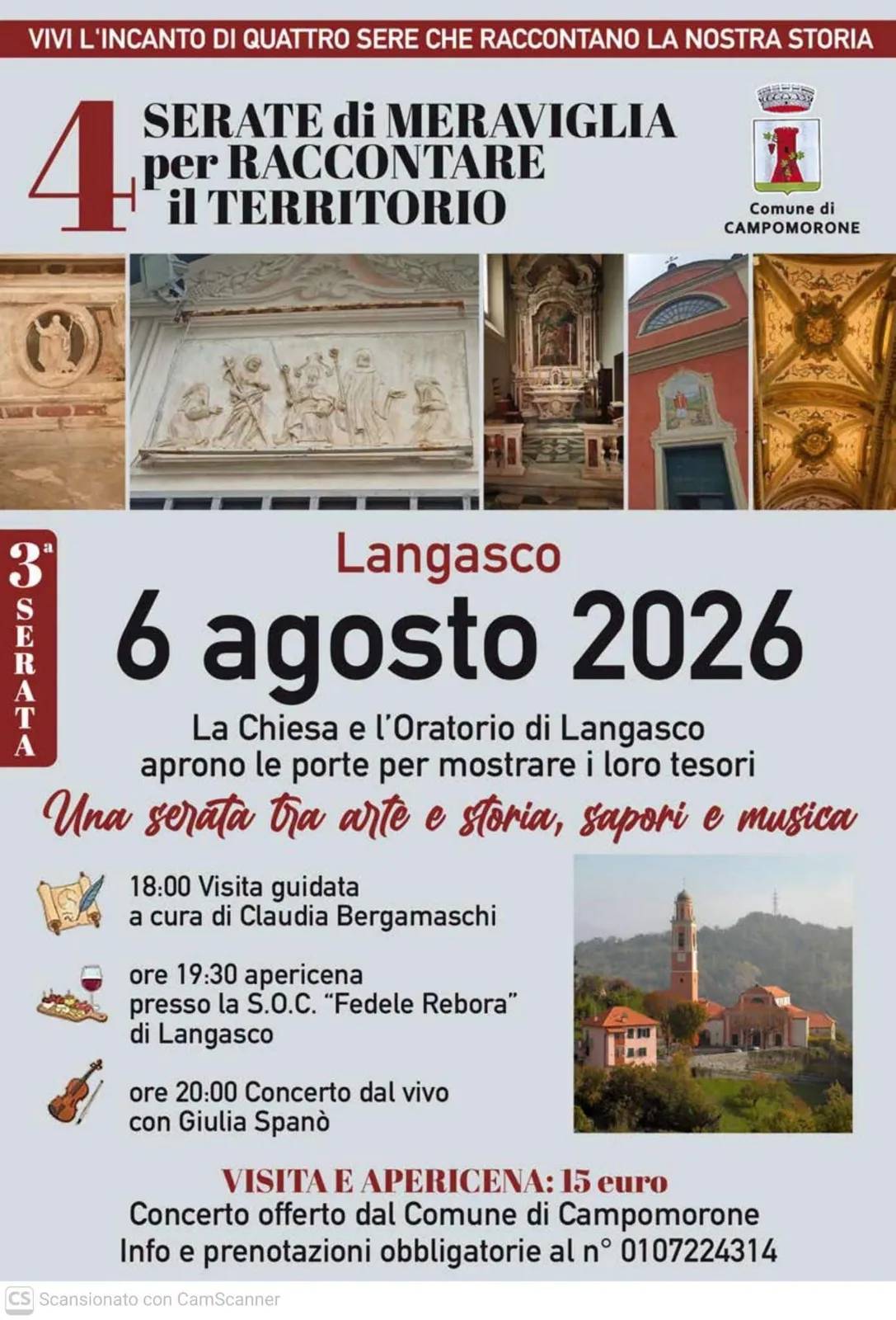 Locandina 4ª Serate di Meraviglia per Raccontare il Territorio 2026 a Campomorone (Genova)