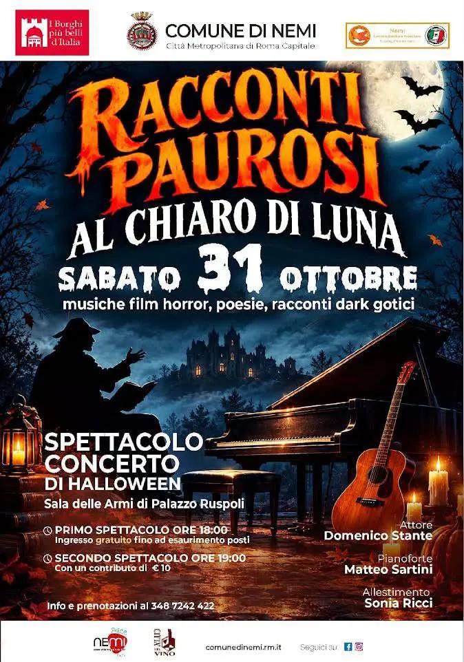 Locandina Racconti paurosi al chiaro di luna a Nemi (Roma)