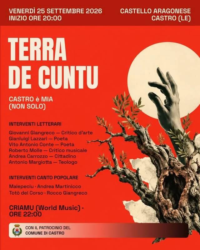 Locandina Terra de Cuntu 2026 a Castro (Lecce)