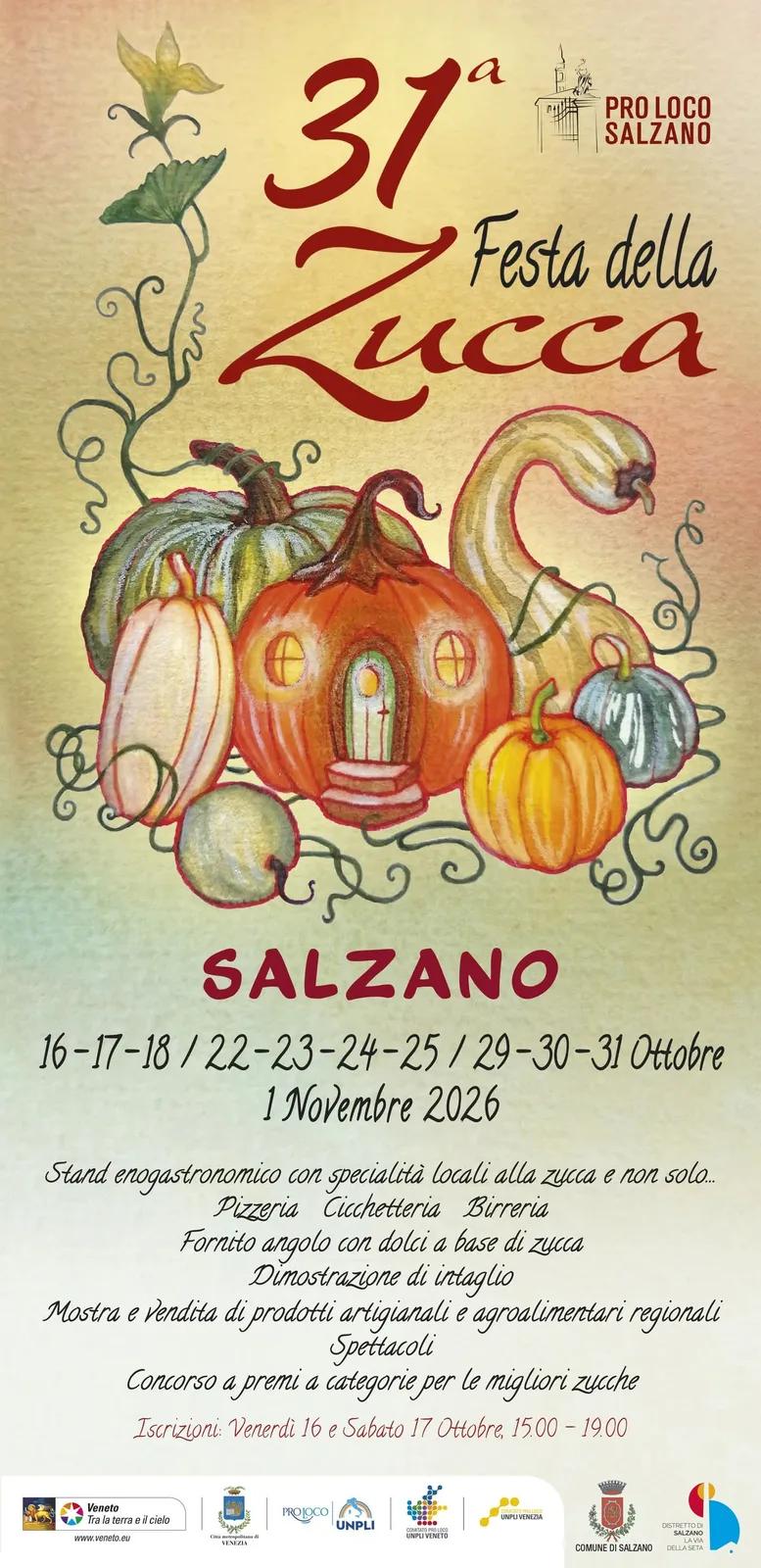 Locandina 31ª Festa della Zucca 2026 a Salzano (Venezia)