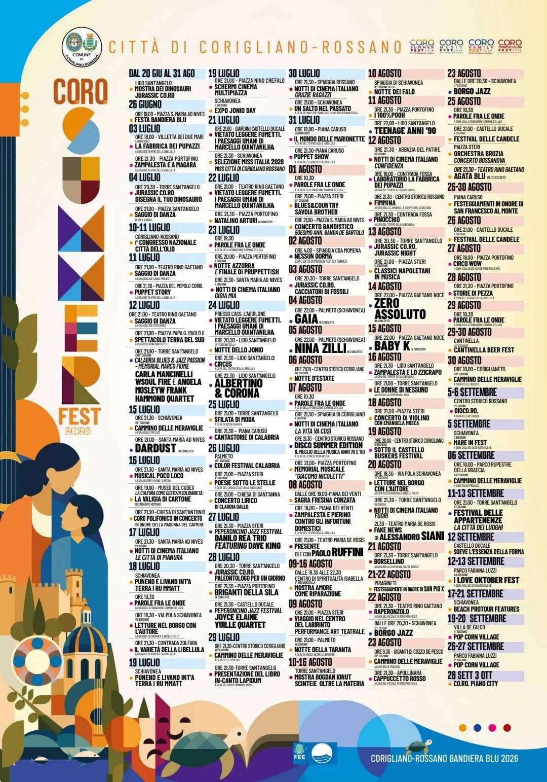 Locandina Notte d'Estate 2026 (Centro storico Corigliano) a Corigliano-Rossano (Cosenza)