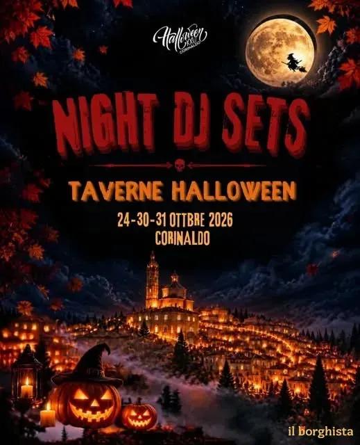 Locandina Night DJ Sets Taverne Halloween 2026 a Corinaldo (Ancona)