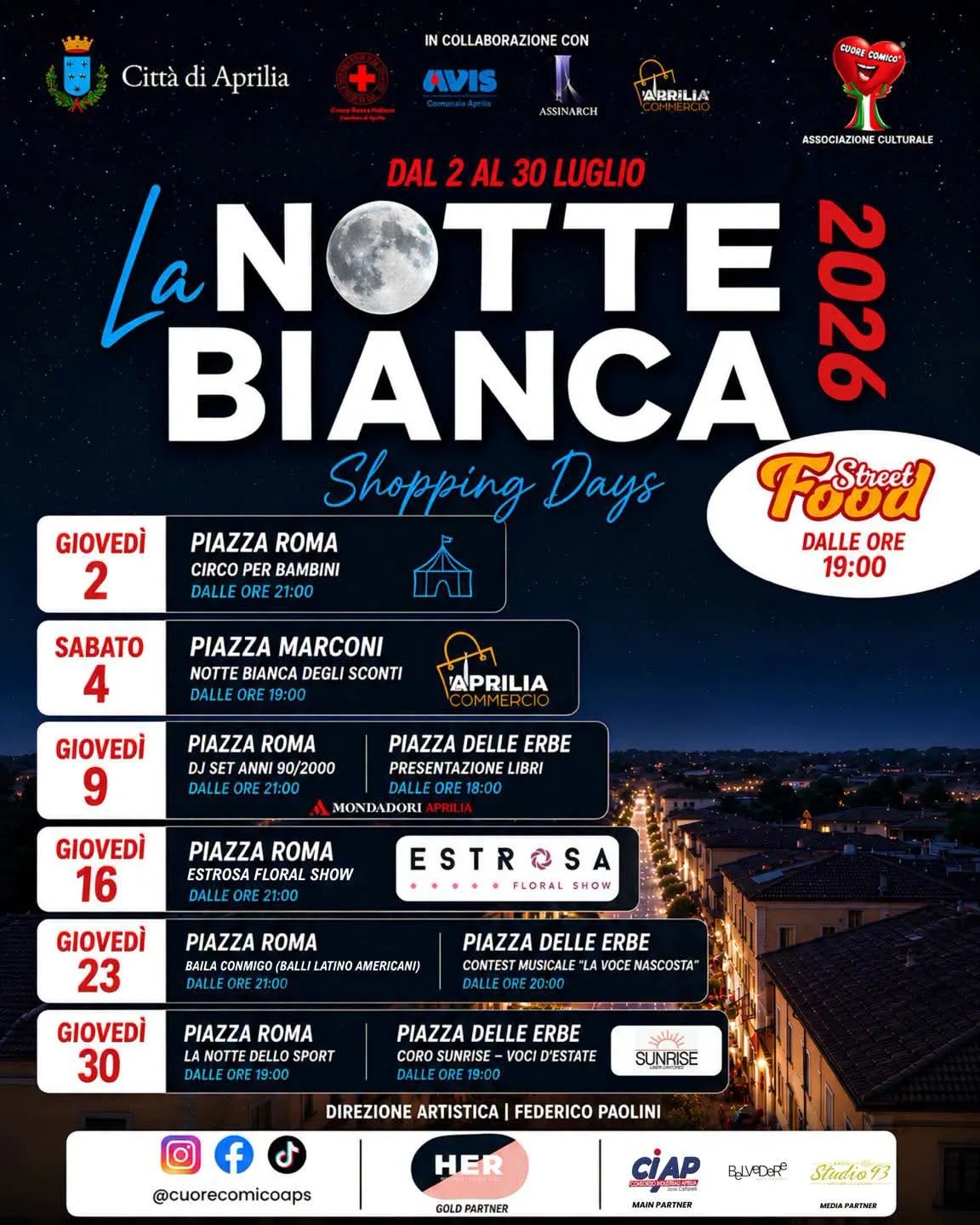 Locandina La Notte Bianca 2026 Shopping Days a Aprilia a Aprilia (Latina)