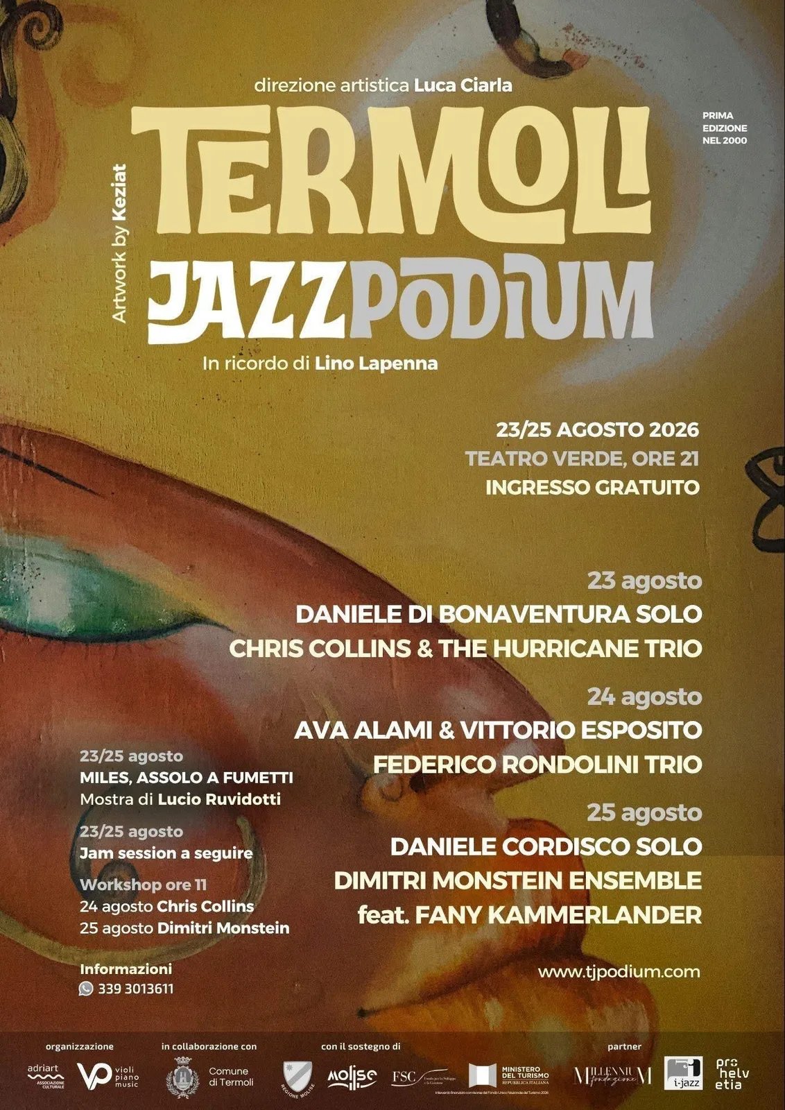 Locandina Chris Collins & The Hurricane Trio — JazzPodium 2026 a Termoli (Campobasso)