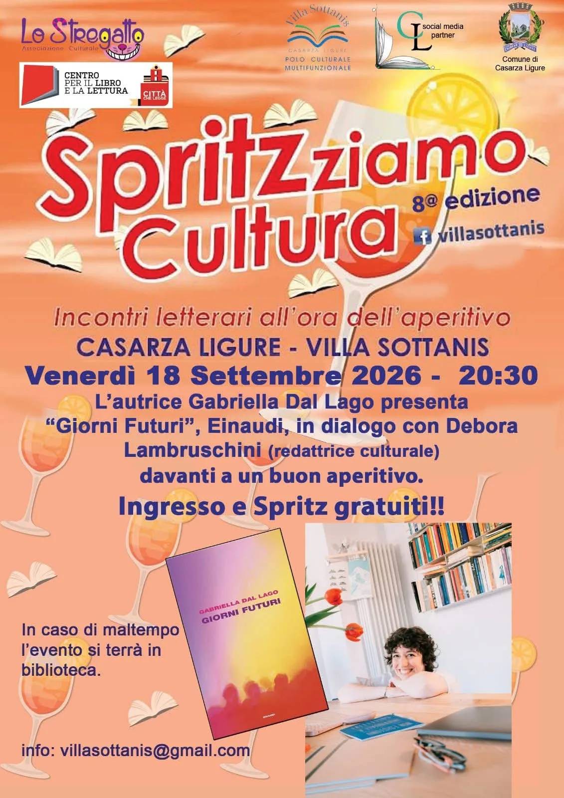 Locandina 8ª Spritzziamo Cultura 2026 a Casarza Ligure (Genova)