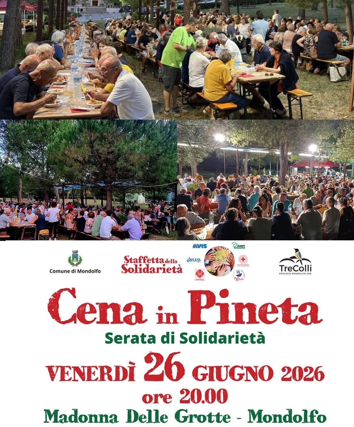 Locandina Cena in Pineta 2026 a Mondolfo (Pesaro e urbino)