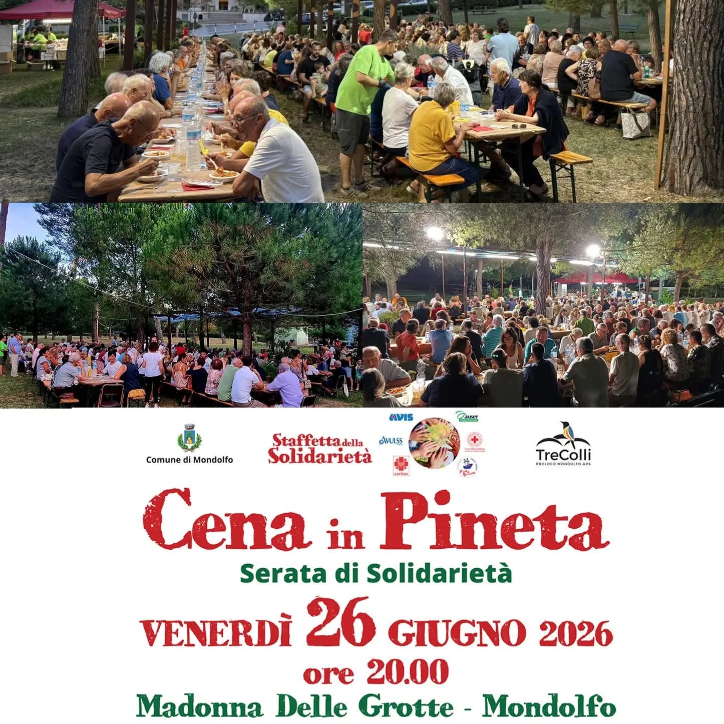 Locandina Cena in Pineta 2026 a Mondolfo (Pesaro e urbino)