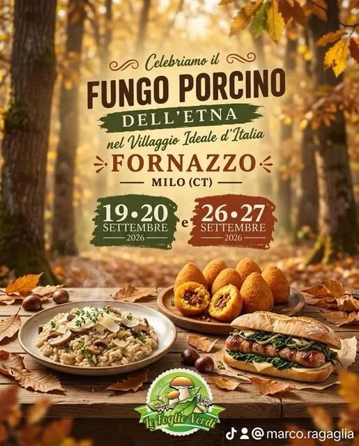 Locandina Celebriamo il Fungo Porcino dell'Etna 2026 a Milo (CT)
