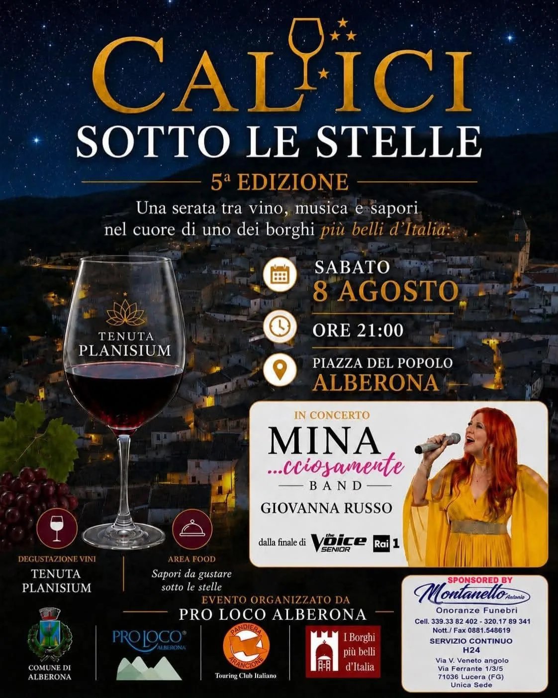 Locandina 5ª Edizione Calici Sotto le Stelle 2026 a Alberona (Foggia)