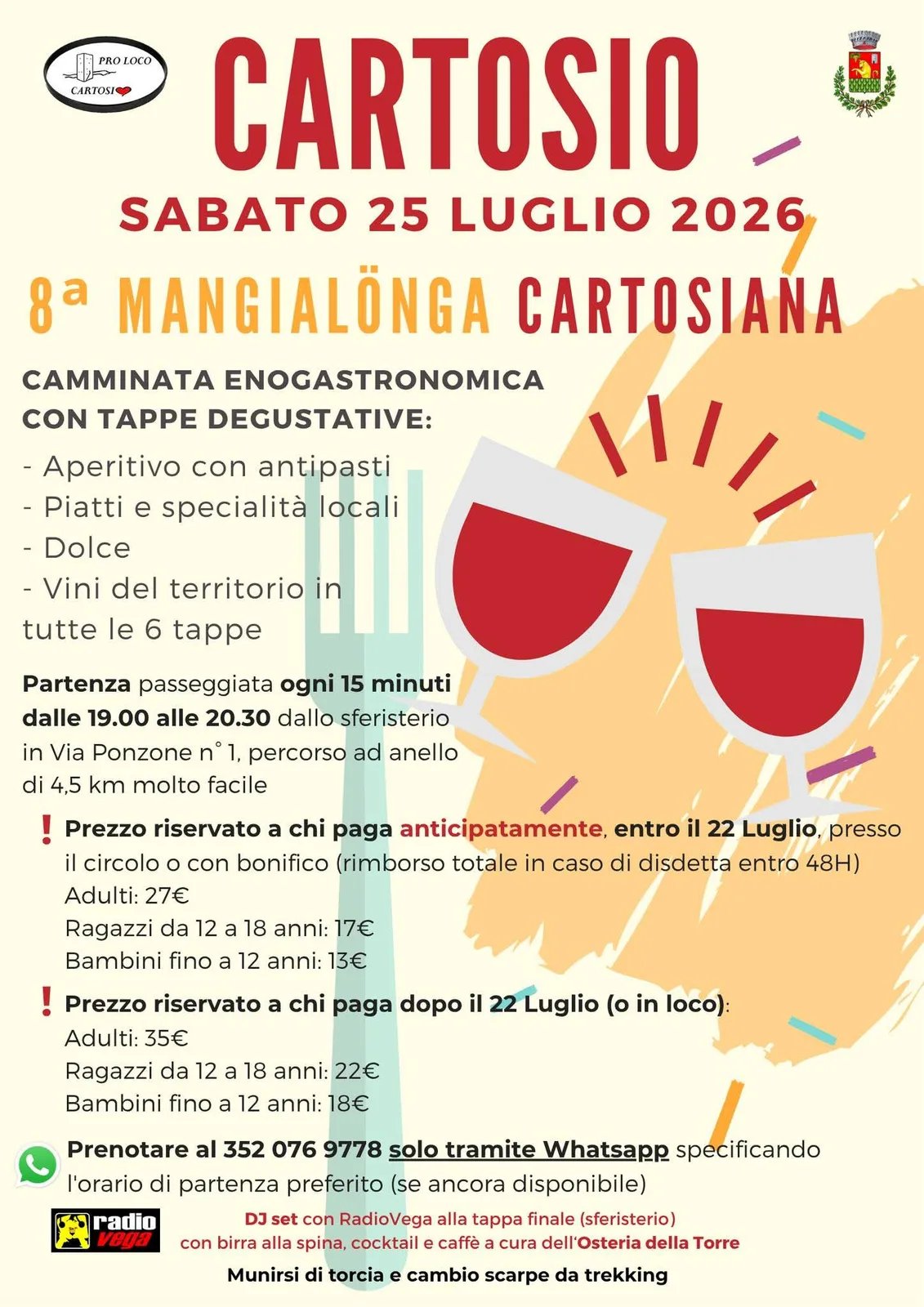 Locandina 8ª Mangialönga Cartosiana 2026 a Cartosio (Alessandria)