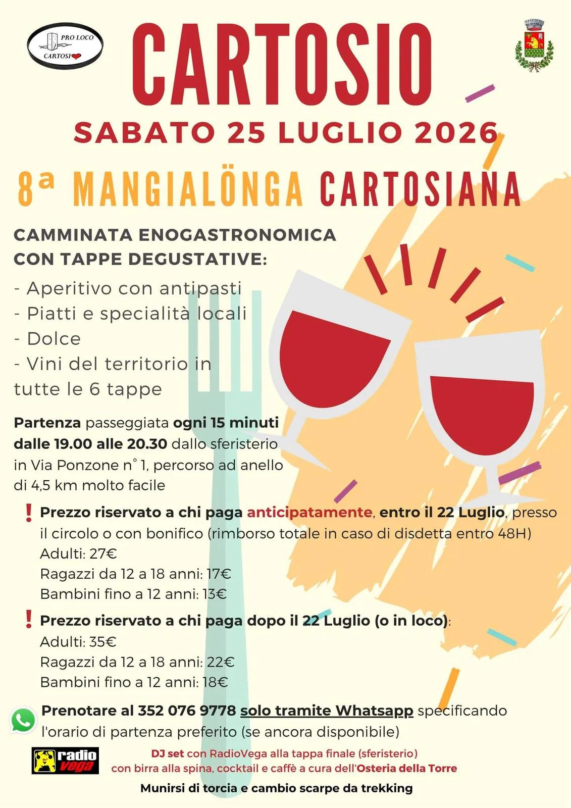 Locandina 8ª Mangialönga Cartosiana 2026 a Cartosio (Alessandria)
