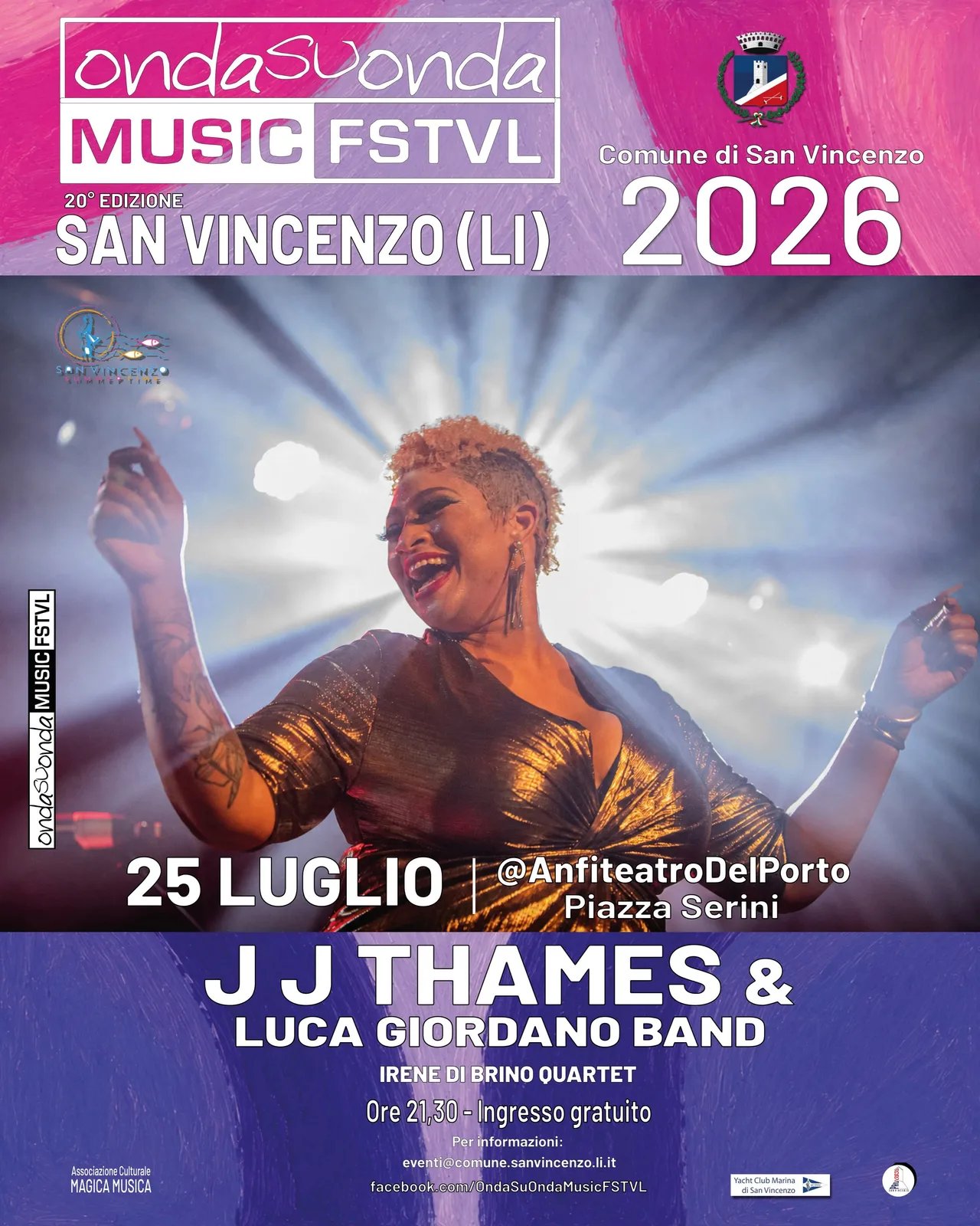 Locandina 20ª edizione Ondasuonda Music FSTVL 2026 a San Vincenzo (Livorno)