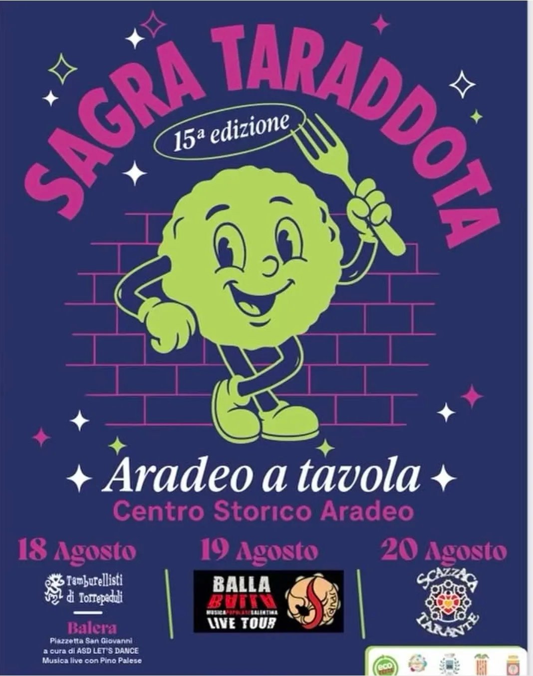 Locandina 15ª Sagra Taraddota 2026 a Aradeo (Lecce)