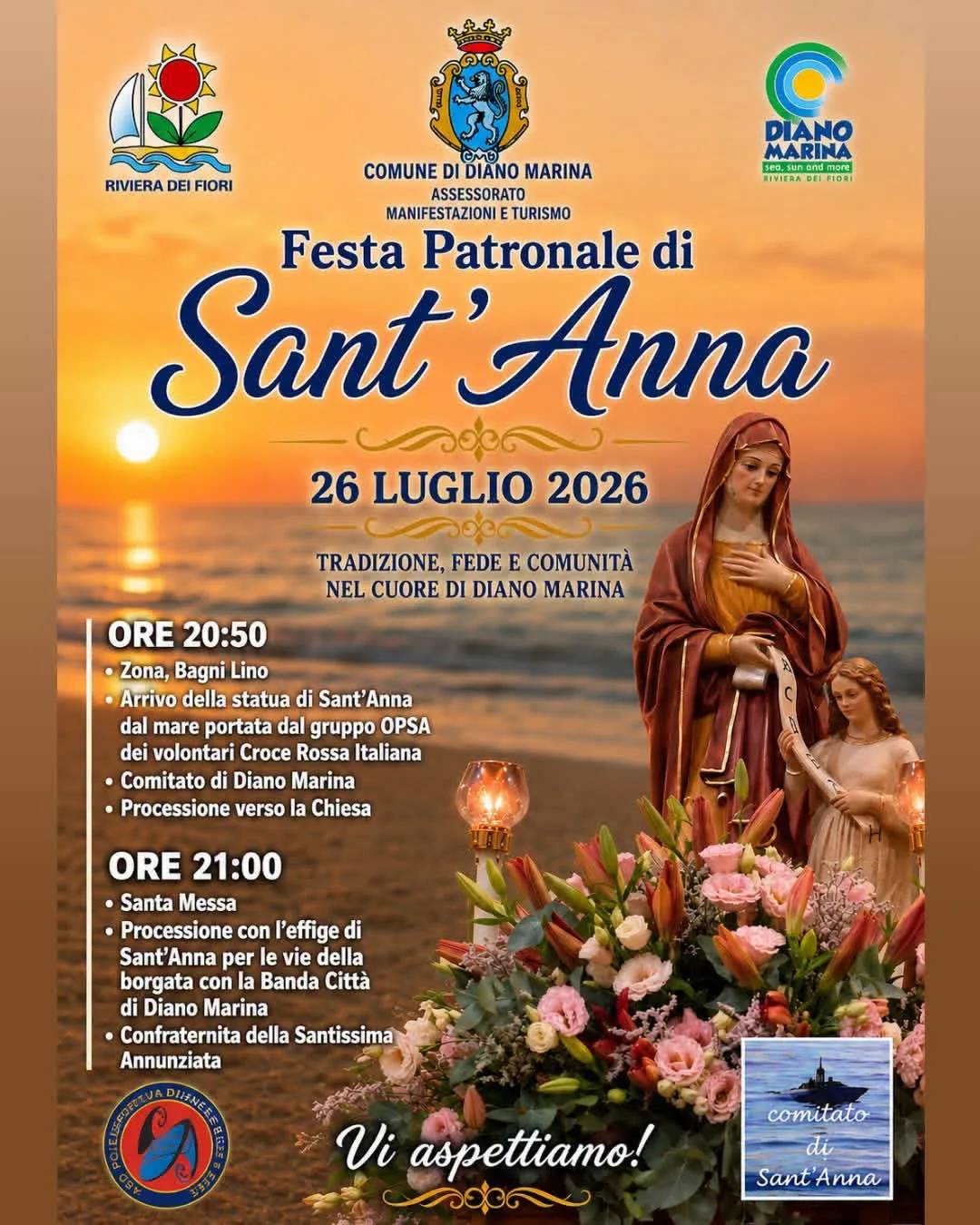 Locandina Festa Patronale di Sant'Anna 2026 a Diano Marina (Imperia)