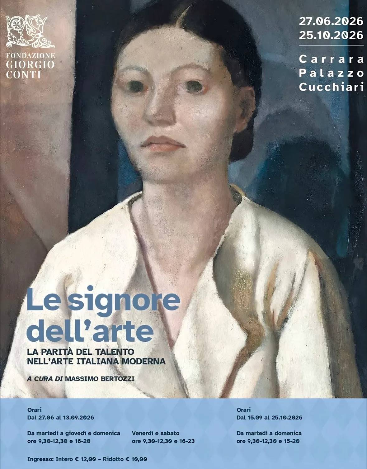 Locandina Le signore dell'arte 2026 - La parità del talento a Carrara (Massa-Carrara)